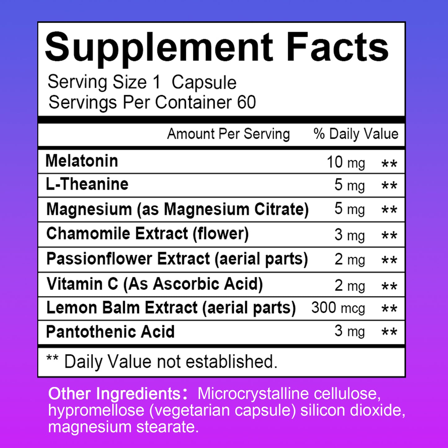 Deep Sleep Formula with Melatonin, Magnesium & L-Theanine