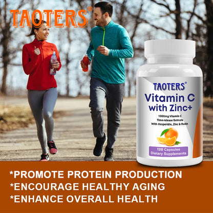 Taoters® Time-Release Vitamin C with Zinc Capsules for Immune & Overall Health