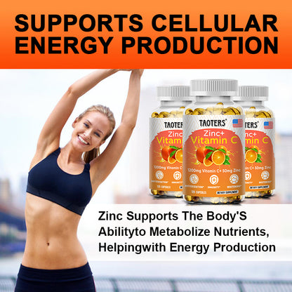 Taoters® Zinc and Vitamin C Capsules with Bioflavonoids & Rose Hips for Immune Support