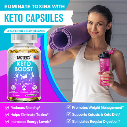 Taoters® Keto Boost Capsules with Apple Cider Vinegar & Herbal Extracts for Weight Management & Cleanse