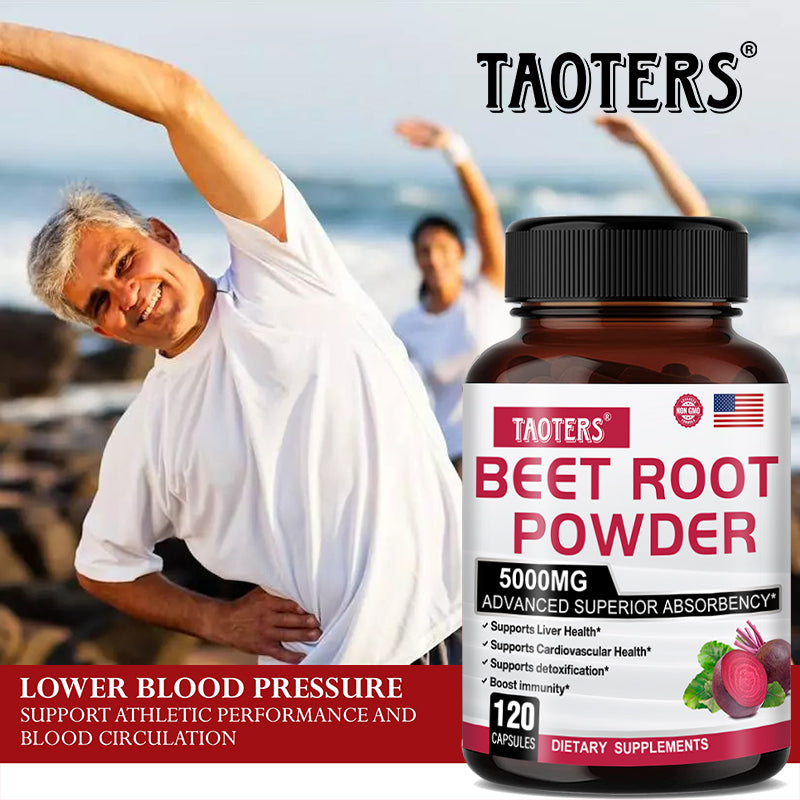 Taoters® Organic Beet Root Powder Capsules for Blood Flow & Cardiovascular Health