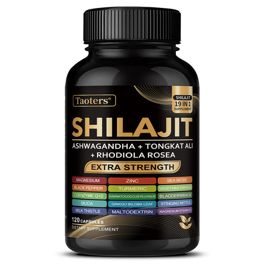 Taoters®  Pure Himalayan Shilajit C apsules (19-in-1) – Extra Strength Complex with Ashwagandha, Tongkat Ali & Rhodiola Rosea for Peak Energy & Vitality