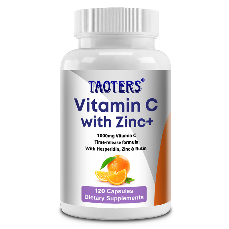 Taoters® Time-Release Vitamin C with Zinc Capsules for Immune & Overall Health