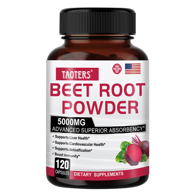 Taoters® Organic Beet Root Powder Capsules for Blood Flow & Cardiovascular Health
