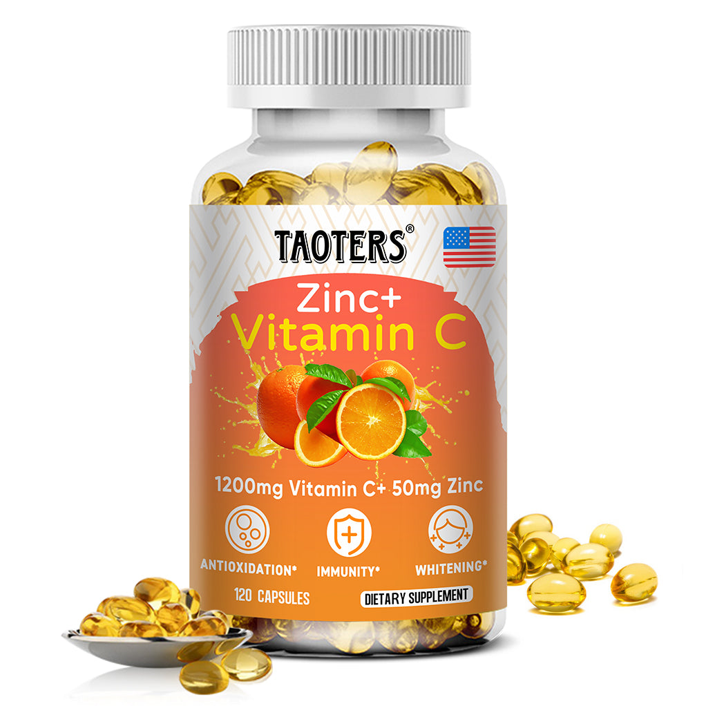 Taoters® Zinc and Vitamin C Capsules with Bioflavonoids & Rose Hips for Immune Support
