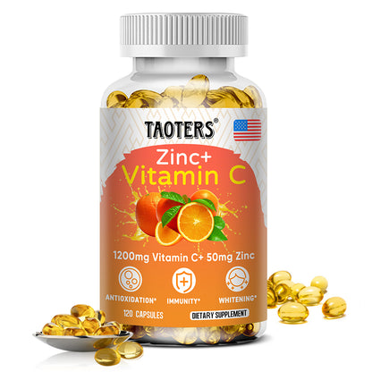 Taoters® Zinc and Vitamin C Capsules with Bioflavonoids & Rose Hips for Immune Support
