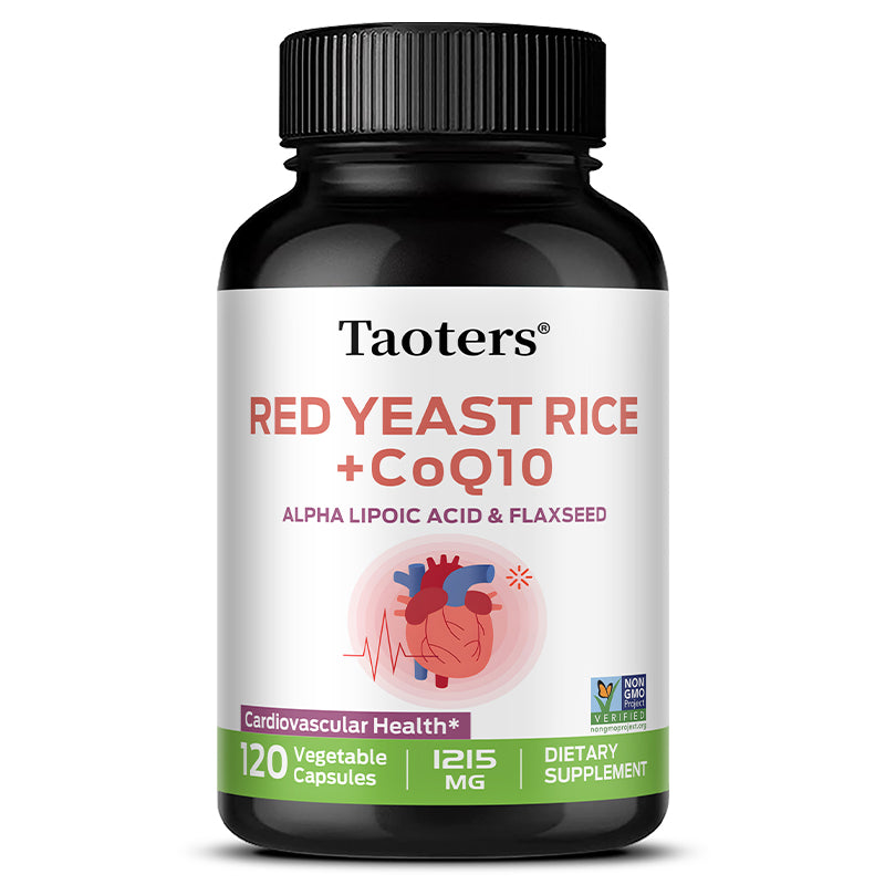 Taoters® Advanced Red Yeast Rice with CoQ10 Capsules for Cardiovascular & Blood Pressure Support