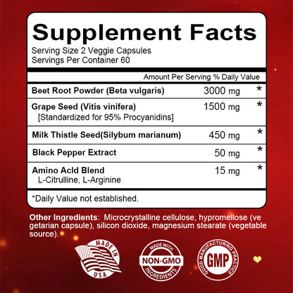 Taoters® Organic Beet Root Powder Capsules for Blood Flow & Cardiovascular Health