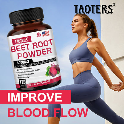 Taoters® Organic Beet Root Powder Capsules for Blood Flow & Cardiovascular Health
