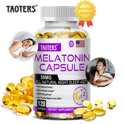 TAOTERS Melatonin 50MG Sleep Support Capsules | Advanced Nighttime Formula | 120 Capsules