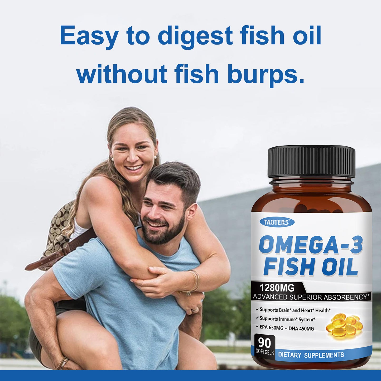 Omega-3 Fish Oil 1280mg – EPA DHA Supplement for Heart, Brain & Immune Support