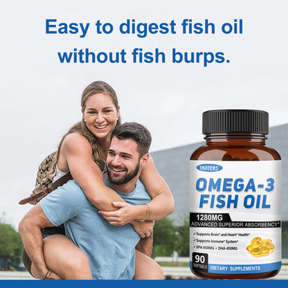 Omega-3 Fish Oil 1280mg – EPA DHA Supplement for Heart, Brain & Immune Support