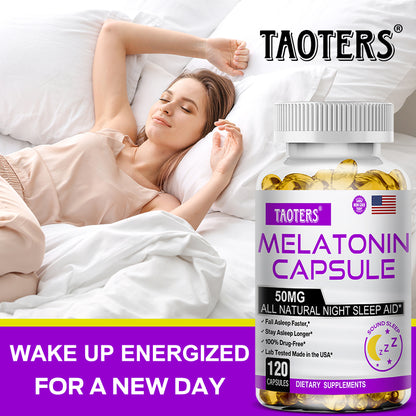 TAOTERS Melatonin 50MG Sleep Support Capsules | Advanced Nighttime Formula | 120 Capsules