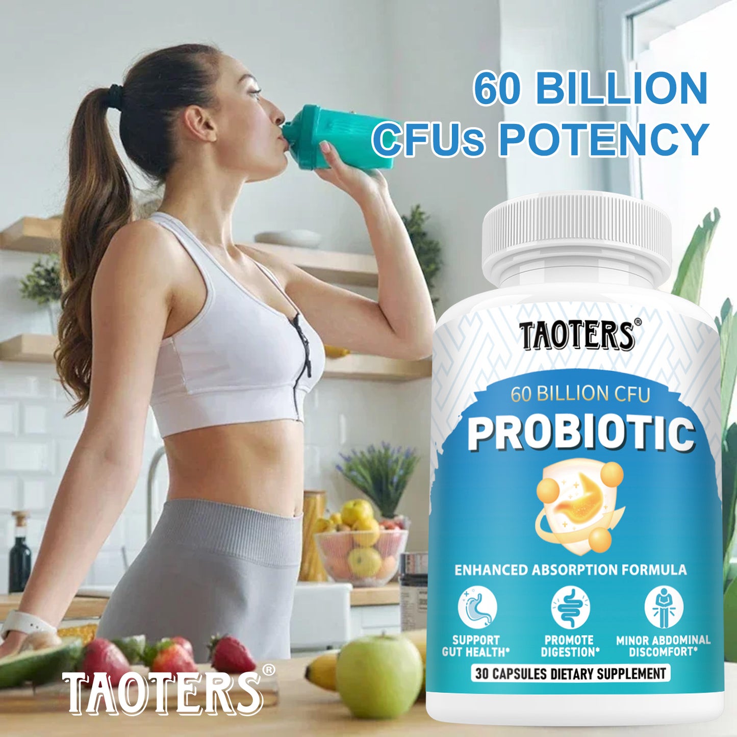 TAOTERS Probiotic 60 Billion CFU – Advanced Gut Health & Digestive Support Formula