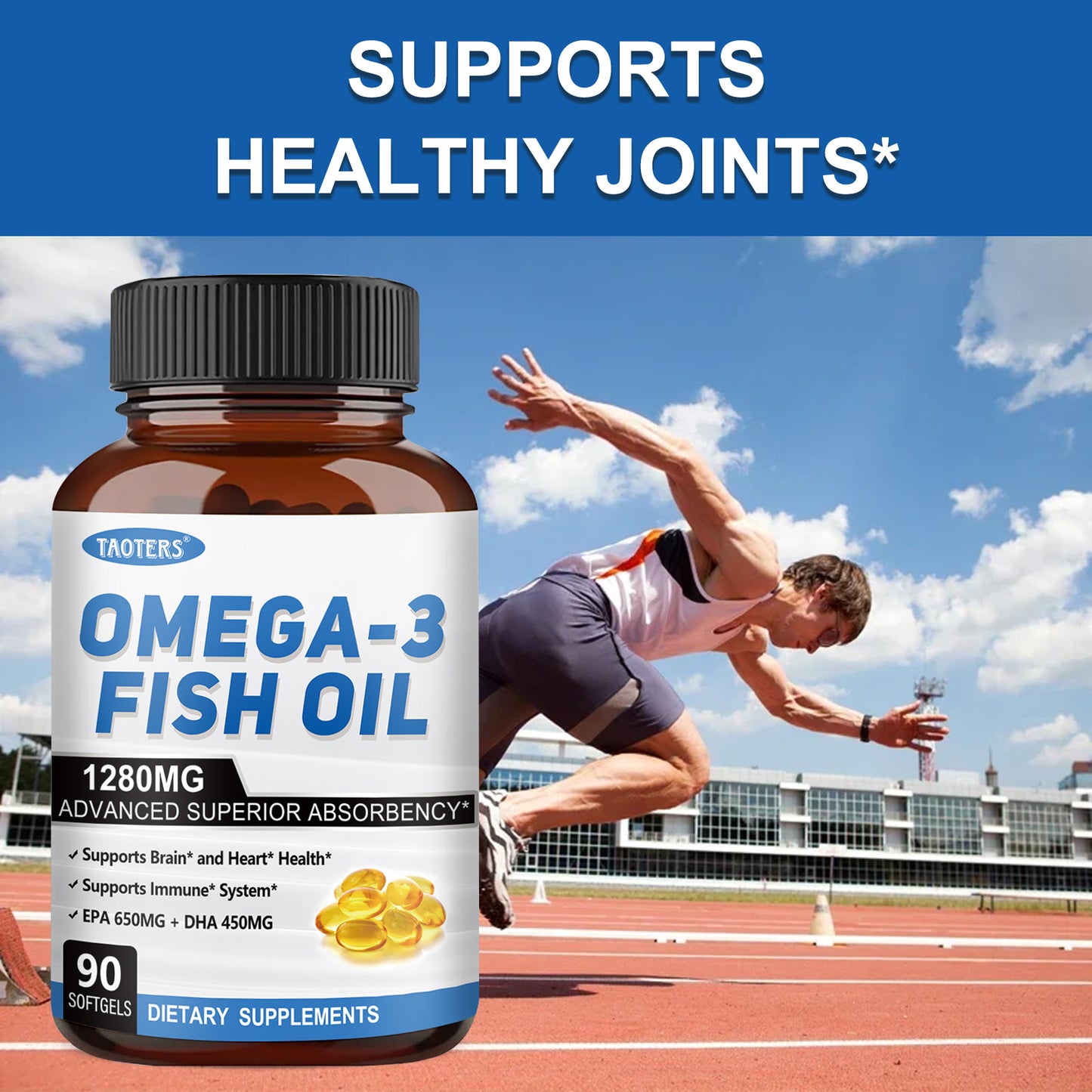 Omega-3 Fish Oil 1280mg – EPA DHA Supplement for Heart, Brain & Immune Support