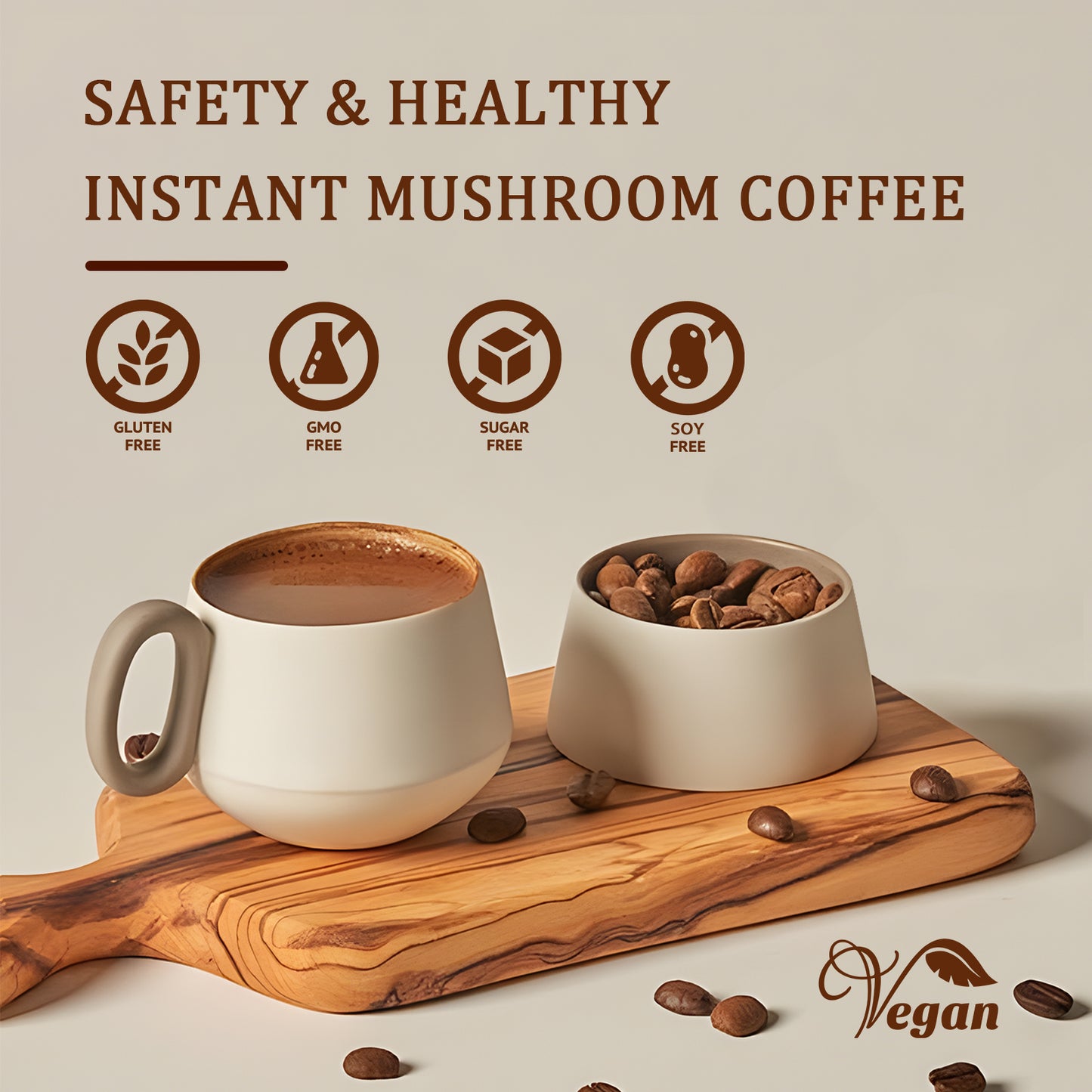 Taoters  Adaptogenic Mushroom Coffee – Focus, Energy & Immune Support with Lion’s Mane, Cordyceps & Reishi – 30 Servings