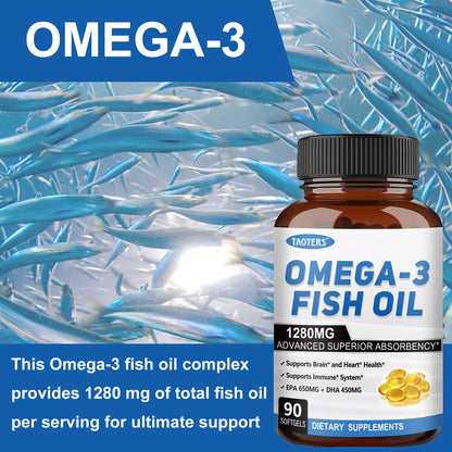 Omega-3 Fish Oil 1280mg – EPA DHA Supplement for Heart, Brain & Immune Support