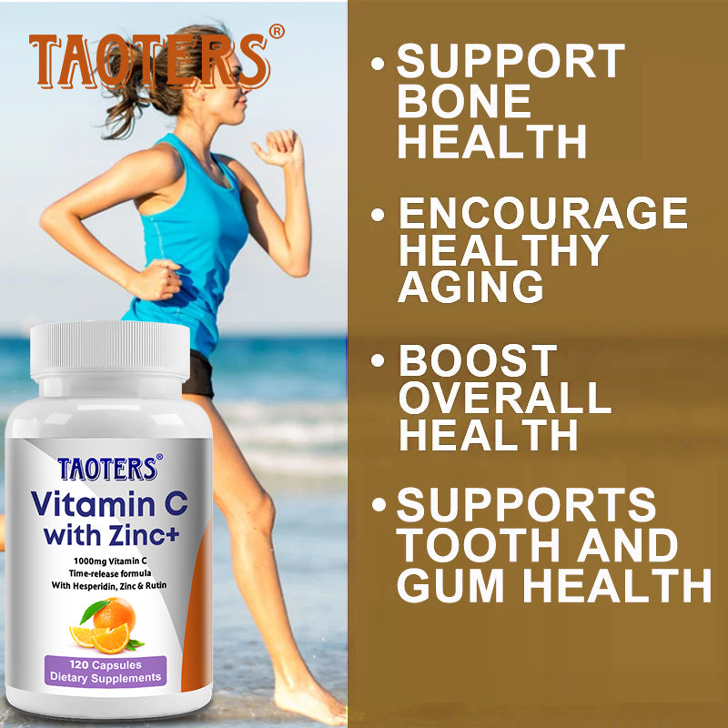 Taoters® Time-Release Vitamin C with Zinc Capsules for Immune & Overall Health