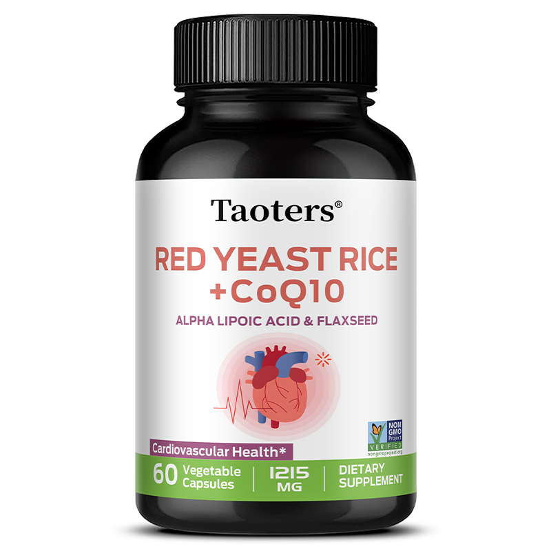 Taoters® Advanced Red Yeast Rice with CoQ10 Capsules for Cardiovascular & Blood Pressure Support