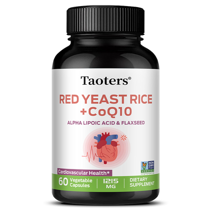 Taoters® Advanced Red Yeast Rice with CoQ10 Capsules for Cardiovascular & Blood Pressure Support