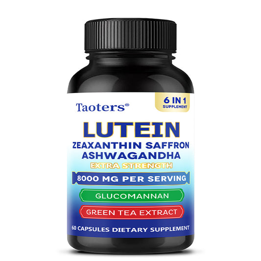 Taoters® Advanced 6-in-1 Lutein & Zeaxanthin Complex with Saffron, Ashwagandha, Glucomannan & Green Tea Extract