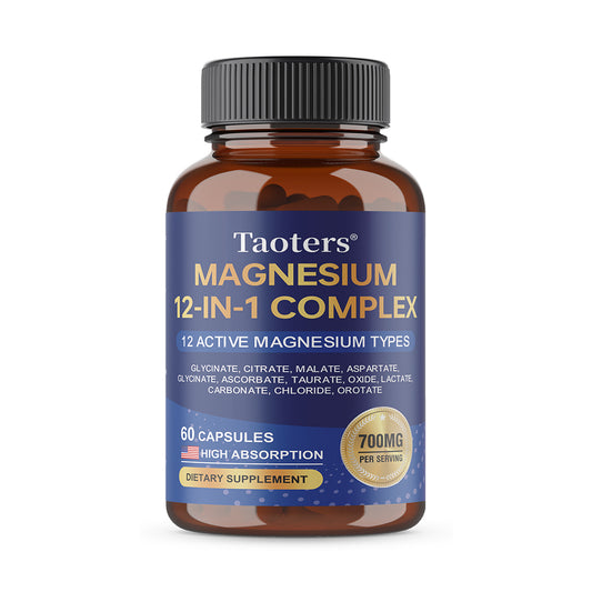 Taoters® Magnesium 12-in-1 Complex Capsules with High Absorption & 12 Active Magnesium Types
