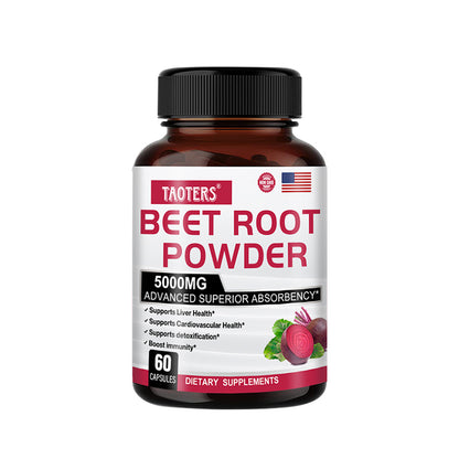 Taoters® Organic Beet Root Powder Capsules for Blood Flow & Cardiovascular Health