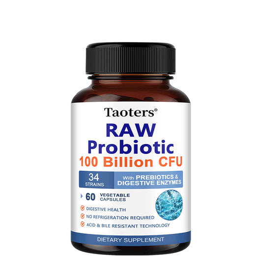 Taoters® Advanced Raw Probiotic 100 Billion CFU with Prebiotics & Digestive Enzymes