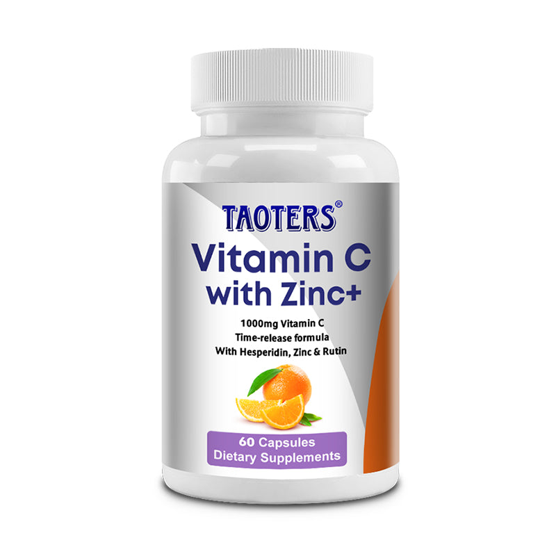 Taoters® Time-Release Vitamin C with Zinc Capsules for Immune & Overall Health