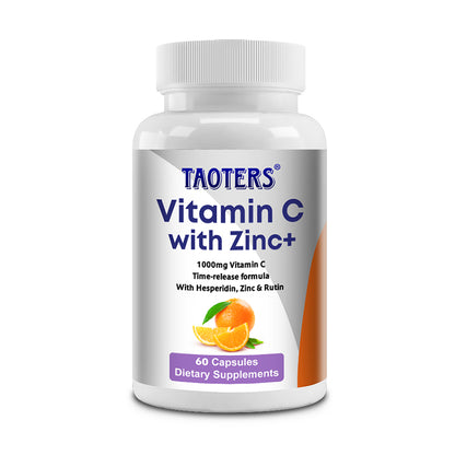 Taoters® Time-Release Vitamin C with Zinc Capsules for Immune & Overall Health