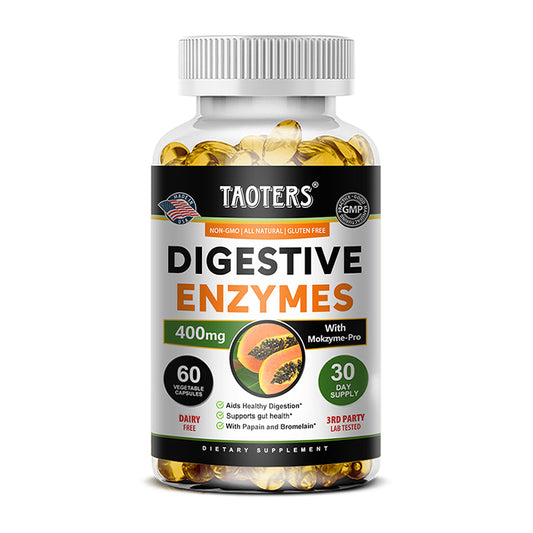 Taoters® Advanced Digestive Enzymes Supplement Capsules with Mokzyme-Pro, Papain & Bromelain for Gut Health Support