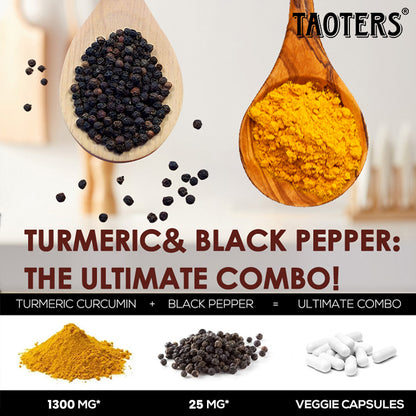 Taoters® Turmeric Curcumin Capsules with Black Pepper & Joint Support Extracts