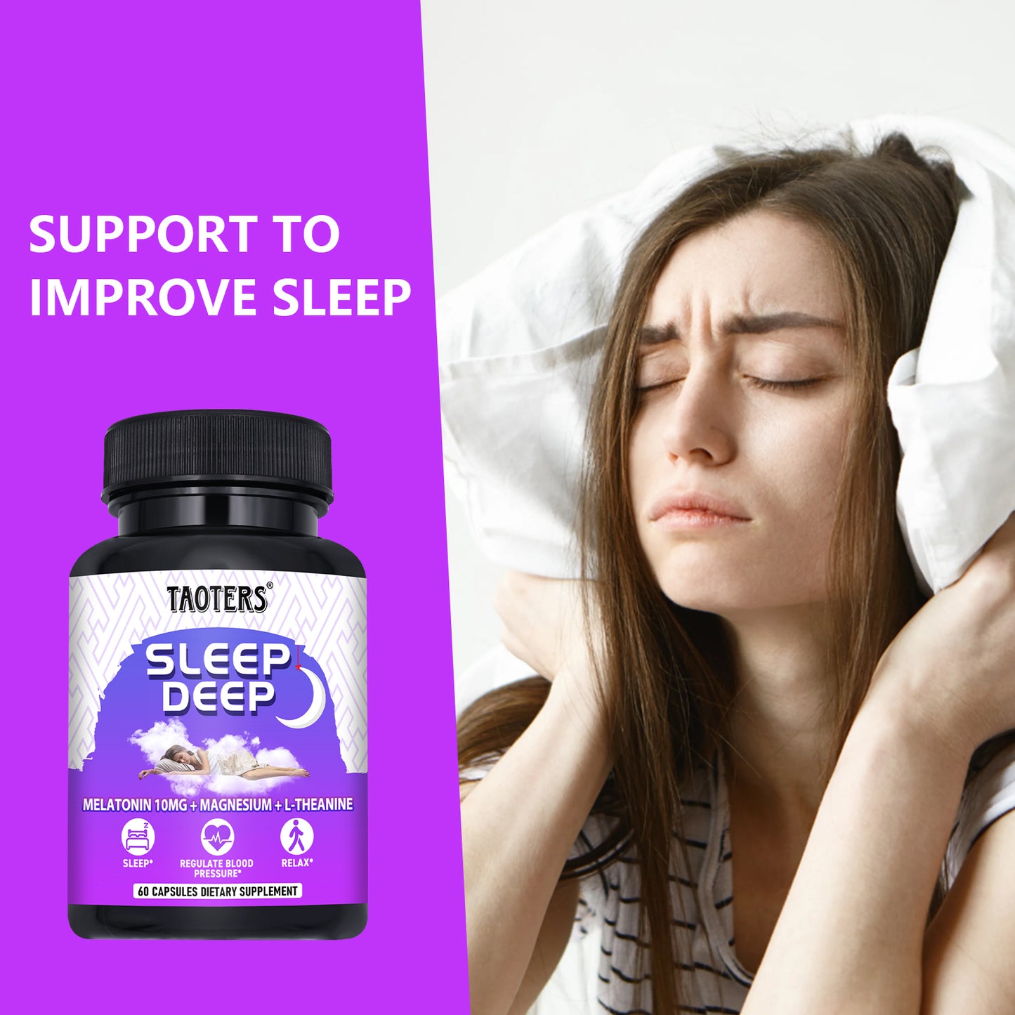 Deep Sleep Formula with Melatonin, Magnesium & L-Theanine