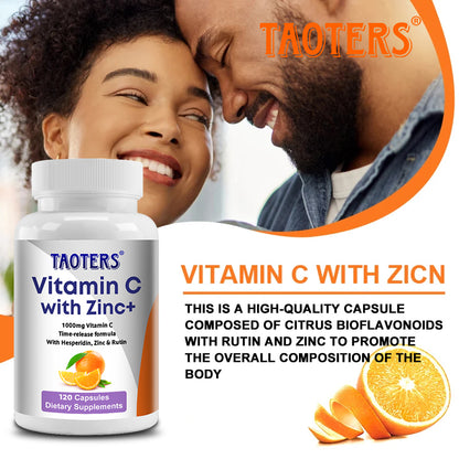 Taoters® Time-Release Vitamin C with Zinc Capsules for Immune & Overall Health