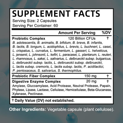 Taoters® Shelf-Stable Probiotics - 34 Strains with Prebiotics & Digestive Enzymes for Gut Health Support