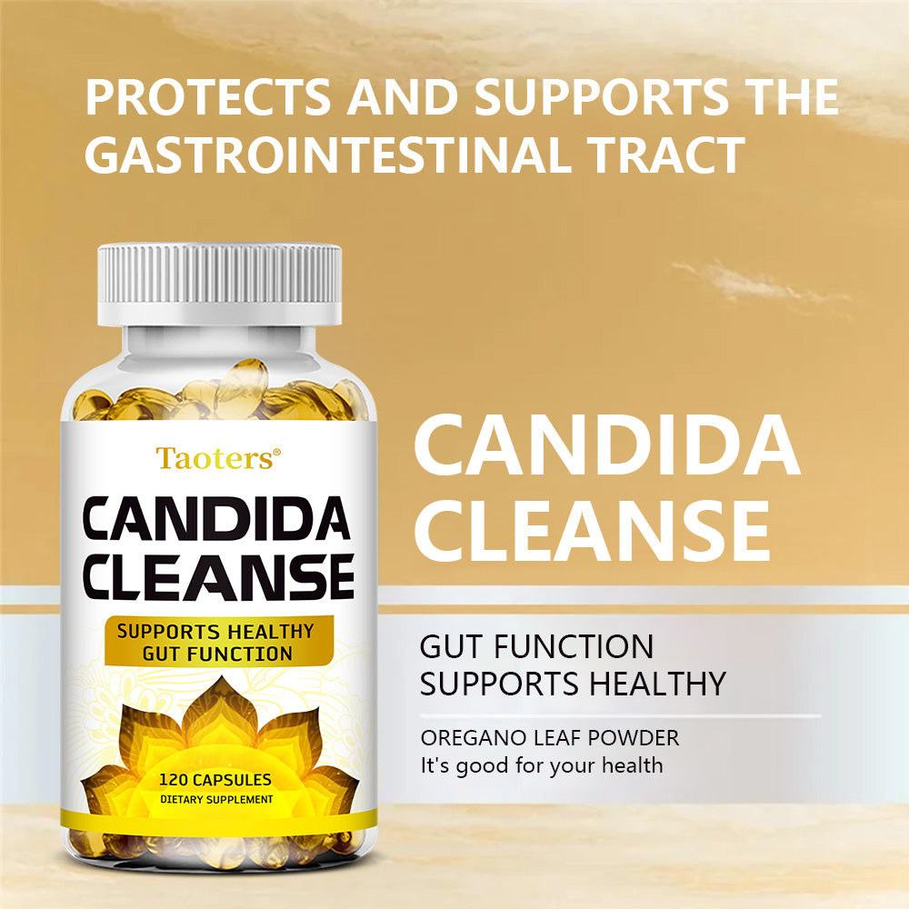 Taoters® Candida Cleanse Supplement Capsules with Oregano Leaf & Probiotics for Gut Health Support
