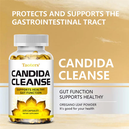 Taoters® Candida Cleanse Supplement Capsules with Oregano Leaf & Probiotics for Gut Health Support