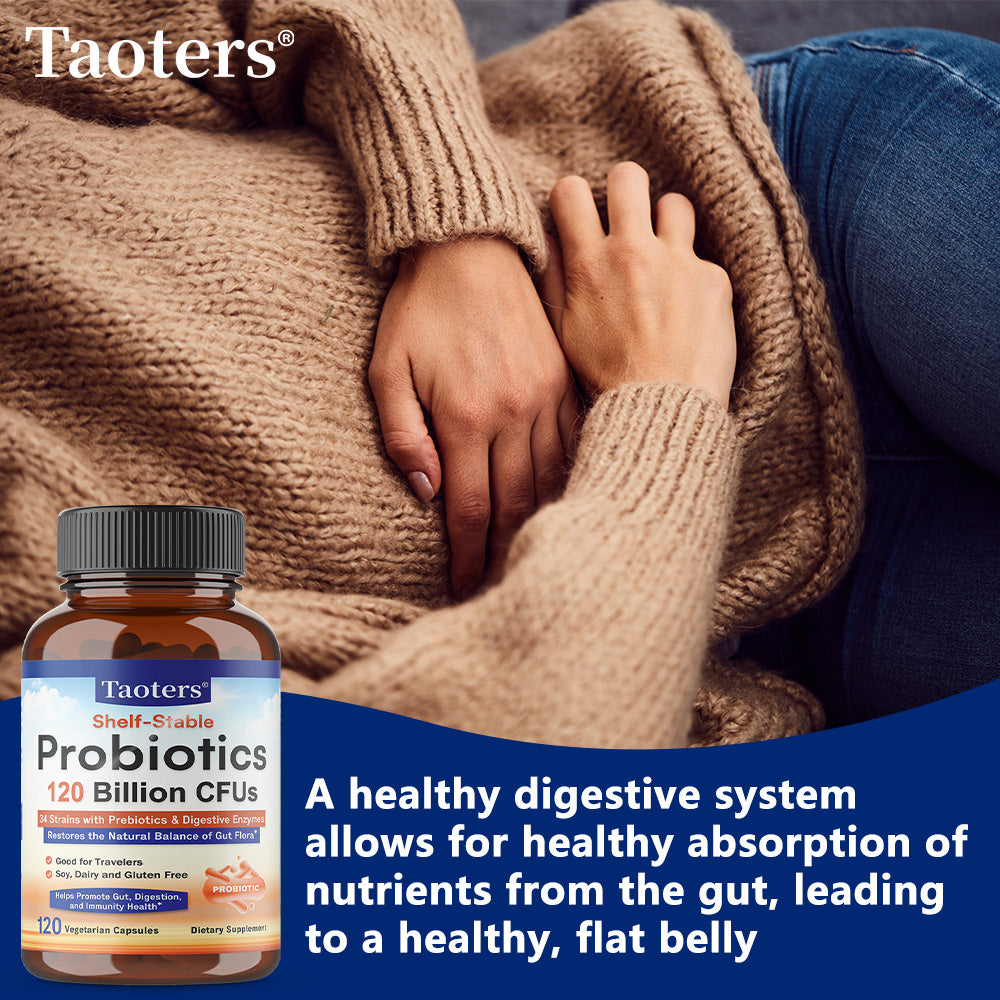 Taoters® Shelf-Stable Probiotics - 34 Strains with Prebiotics & Digestive Enzymes for Gut Health Support