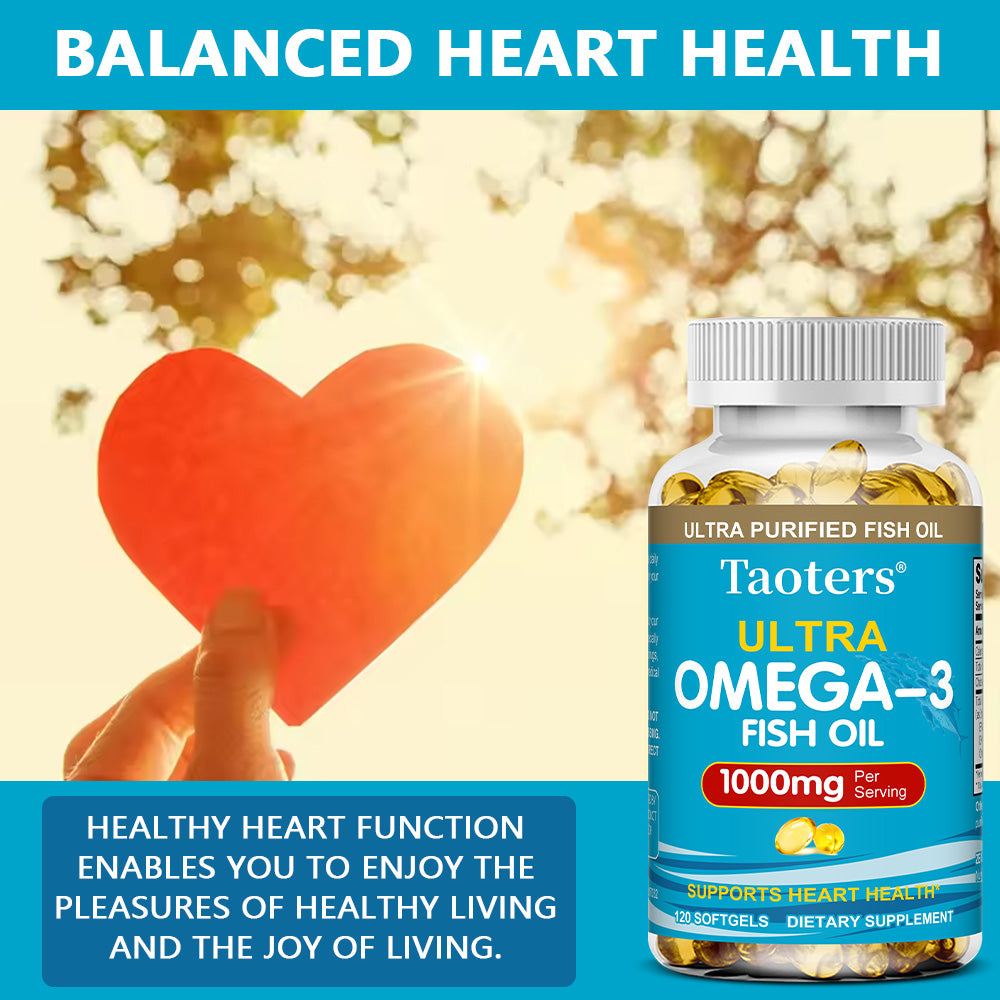 Taoters® Ultra Omega-3 Fish Oil Softgels with High EPA & DHA for Heart & Overall Health