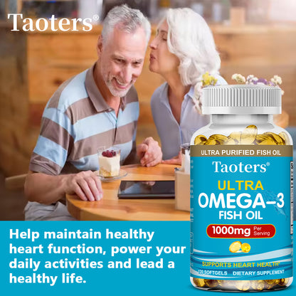 Taoters® Ultra Omega-3 Fish Oil Softgels with High EPA & DHA for Heart & Overall Health