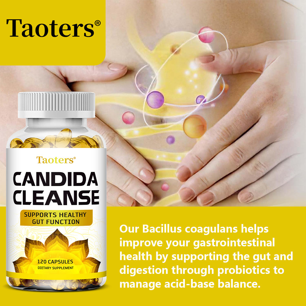 Taoters® Candida Cleanse Supplement Capsules with Oregano Leaf & Probiotics for Gut Health Support