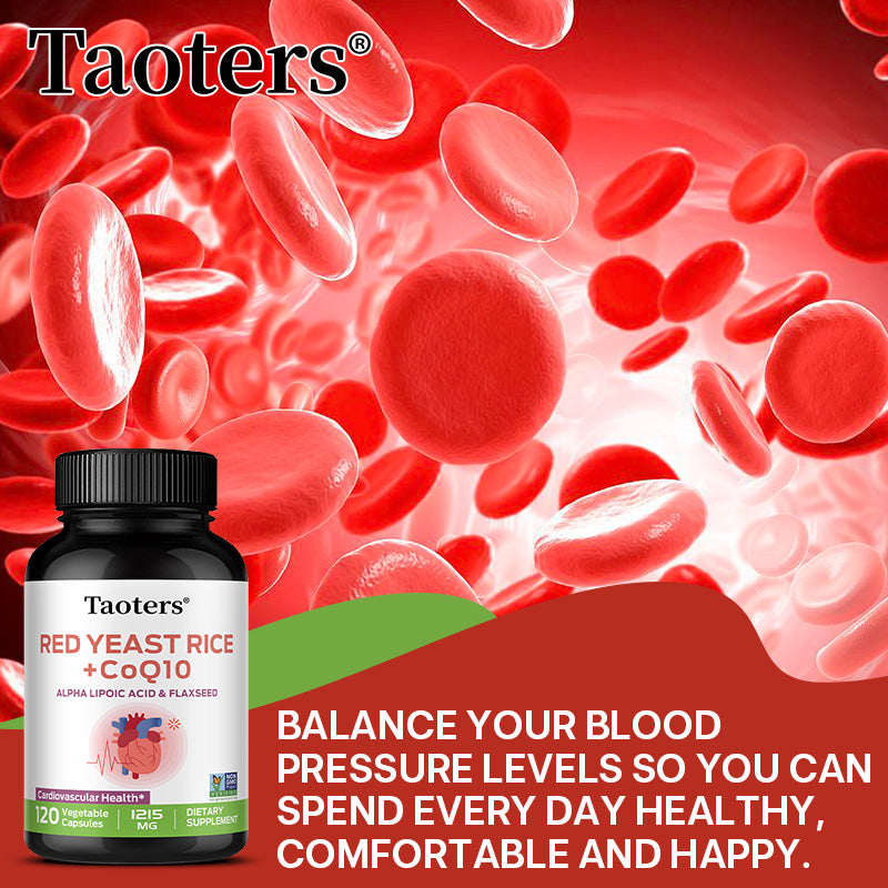 Taoters® Advanced Red Yeast Rice with CoQ10 Capsules for Cardiovascular & Blood Pressure Support