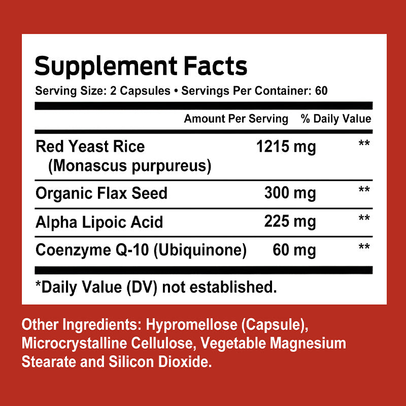 Taoters® Advanced Red Yeast Rice with CoQ10 Capsules for Cardiovascular & Blood Pressure Support