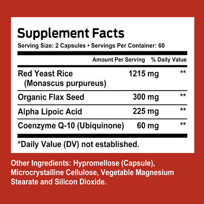 Taoters® Advanced Red Yeast Rice with CoQ10 Capsules for Cardiovascular & Blood Pressure Support
