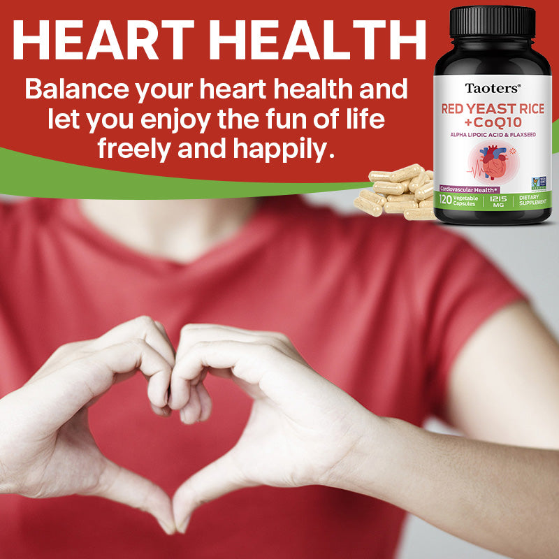 Taoters® Advanced Red Yeast Rice with CoQ10 Capsules for Cardiovascular & Blood Pressure Support
