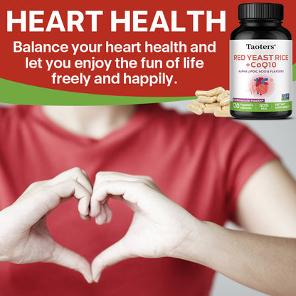 Taoters® Advanced Red Yeast Rice with CoQ10 Capsules for Cardiovascular & Blood Pressure Support