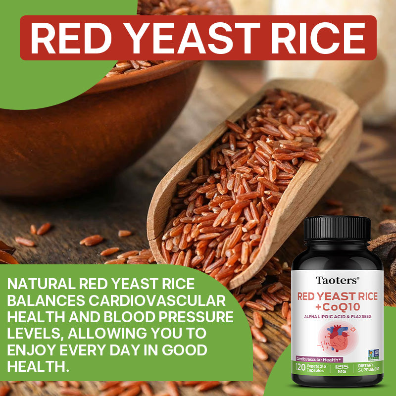 Taoters® Advanced Red Yeast Rice with CoQ10 Capsules for Cardiovascular & Blood Pressure Support