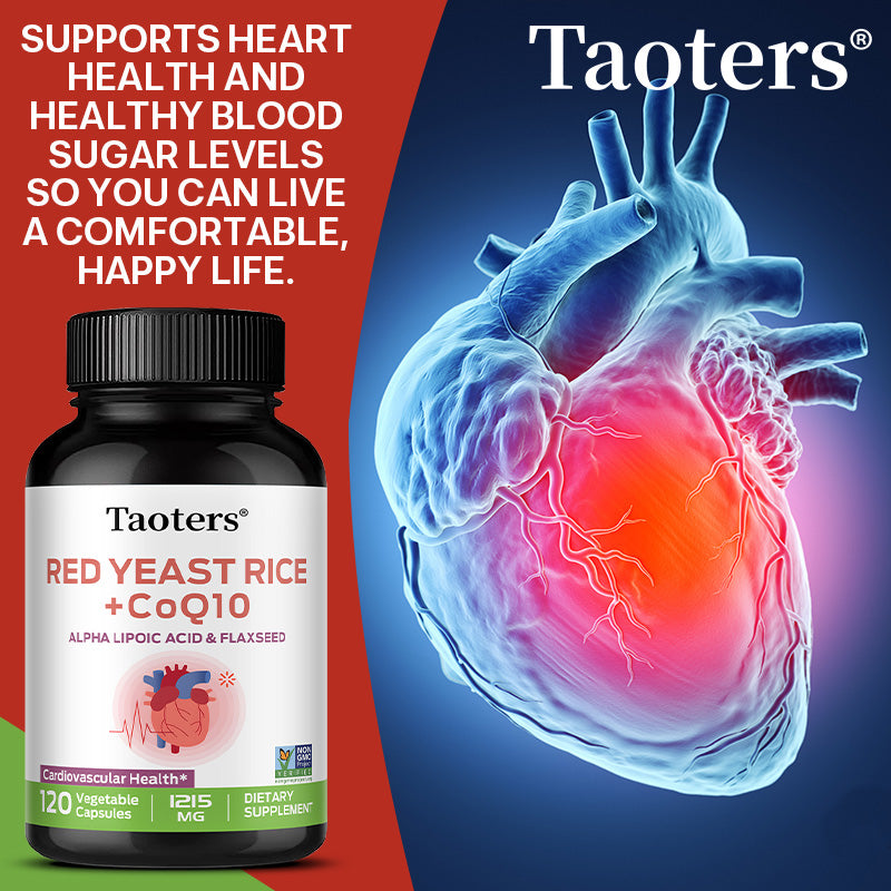 Taoters® Advanced Red Yeast Rice with CoQ10 Capsules for Cardiovascular & Blood Pressure Support