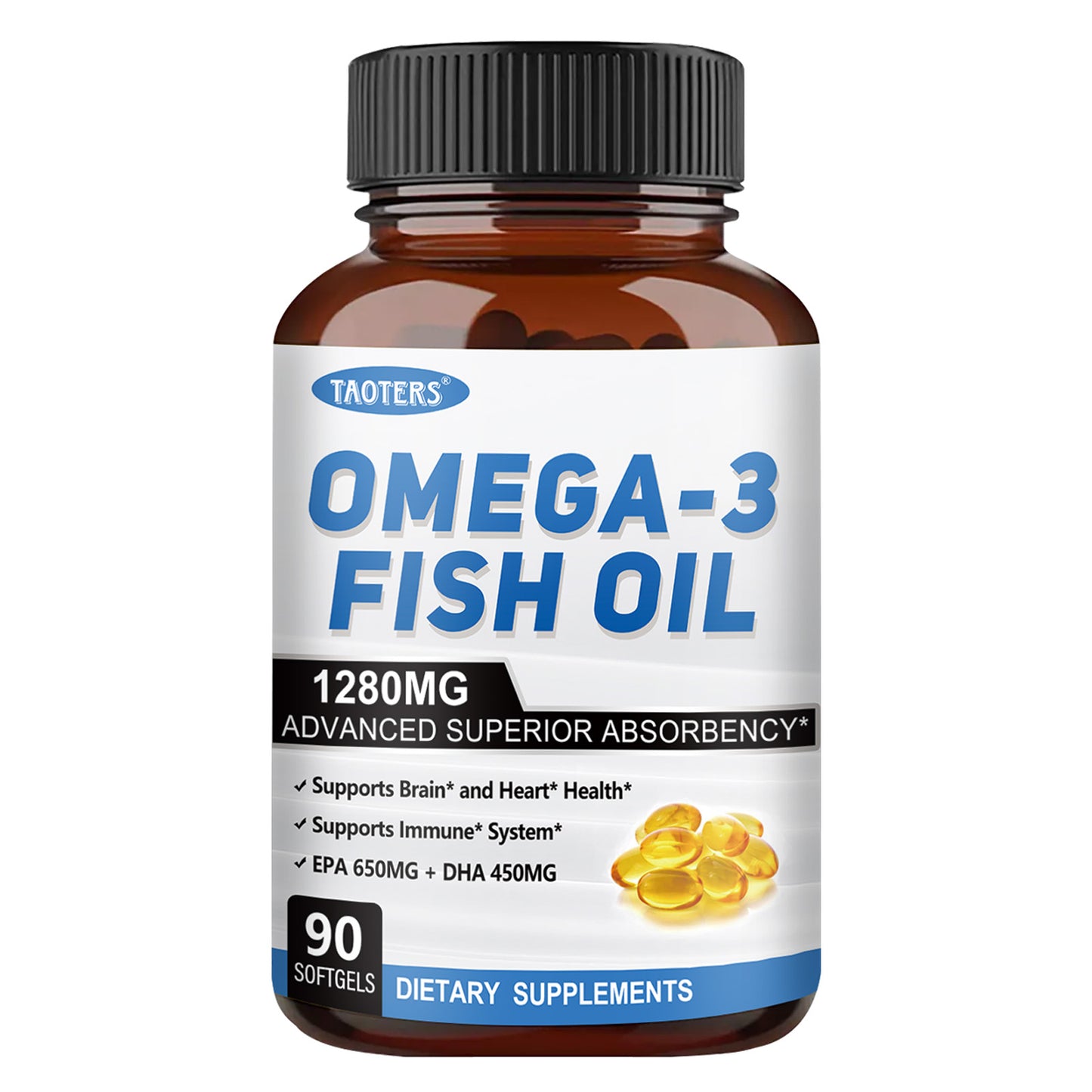Omega-3 Fish Oil 1280mg – EPA DHA Supplement for Heart, Brain & Immune Support