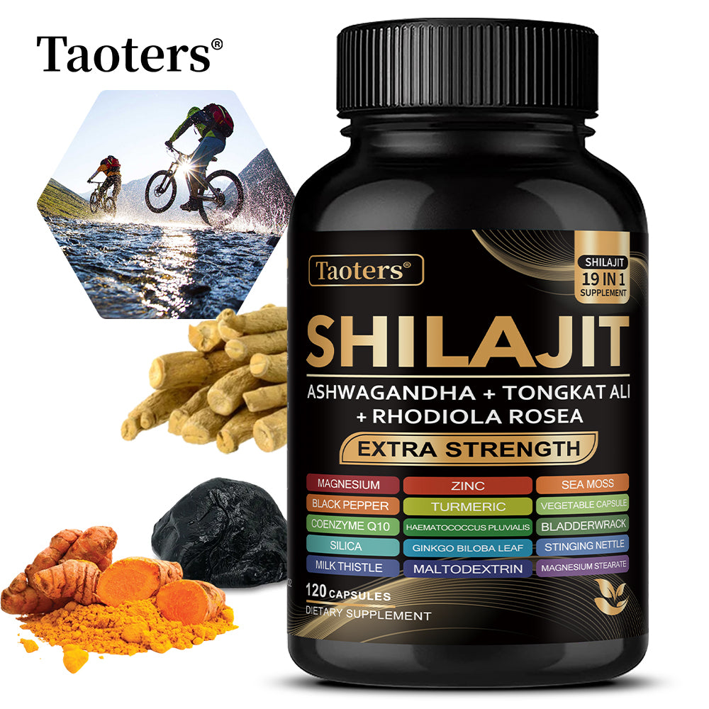 Taoters®  Pure Himalayan Shilajit C apsules (19-in-1) – Extra Strength Complex with Ashwagandha, Tongkat Ali & Rhodiola Rosea for Peak Energy & Vitality